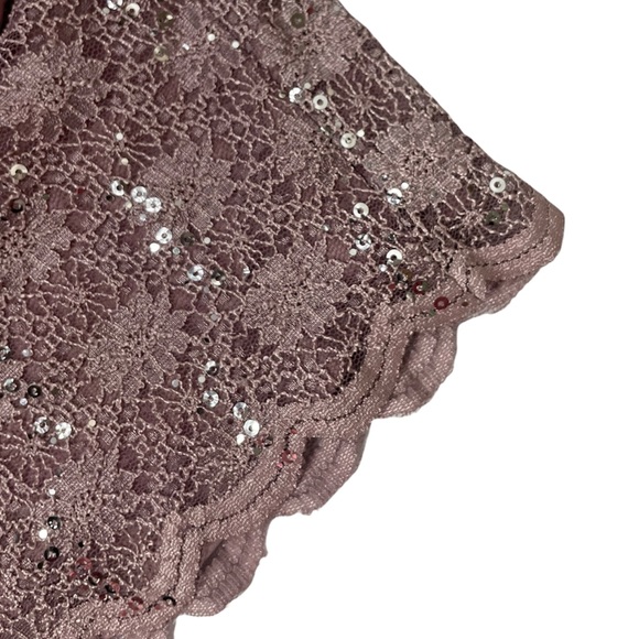Formal Sequined Lace Dress & Shawl Jackie Jon Elegant Rose Formal Dress Size 8 - Picture 10 of 15